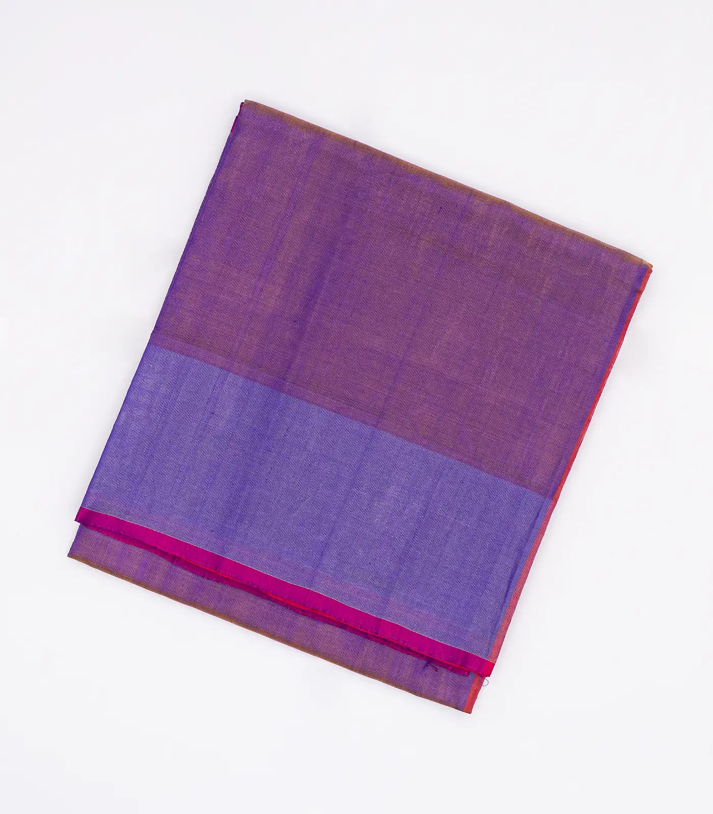 Purple Handloom Uppada Plain Silk Saree With Red Border